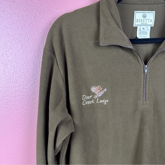 Beretta Deer Creek Lodge pullover half zip fleece in chocolate brown BRANDED - Picture 10 of 10